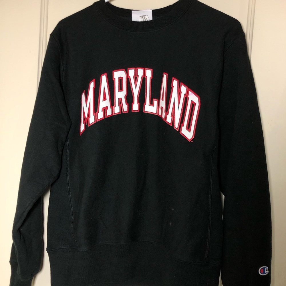 Black Champion Maryland crew neck